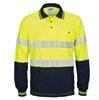 DNC COTTON BACK HI VIS LONG SLEEVE POLO W SEGMENTED TAPE