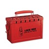 12 PADLOCK RED METAL LOCKOUT BOX
