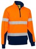 BISLEY TAPED HI VIS 14 ZIP FLEECE PULLOVER WITH SHERPA LINING