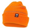 ORANGE BEANIE WITH RETRO REFLECTIVE STRIPES