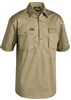 BISLEY CLOSED FRONT COTTON DRILL SHIRT SSLEEVE
