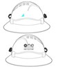 HARD HAT V6 FULL BRIM WITH LAMP BRACKET  WHITE  W UGL  ONE HSE LOGOS