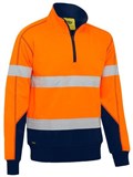 BISLEY TAPED HI VIS 14 ZIP FLEECE PULLOVER WITH SHERPA LINING