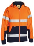 BISLEY TAPED HI VIS ZIP FLEECE HOODIE WITH SHERPA LINING