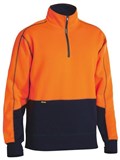 BISLEY HI VIS FLEECE 14 ZIP PULLOVER