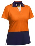 BISLEY WOMENS HI VIS VNECK POLO