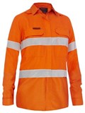 BISLEY APEX 185 WOMENS TAPED HI VIS RIPSTOP FR VENTED SHIRT