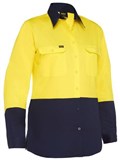 BISLEY WOMENS COOL LIGHTWEIGHT HI VIS DRILL SHIRT