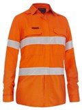 BISLEY APEX 160 WOMENS TAPED HI VIS FR RIPSTOP VENTED SHIRT 