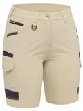 BISLEY WOMENS FLX  MOVE 4 WAY STRETCH ZIP CARGO SHORT