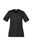 BIZCARE WOMANS PARKS ZIP FRONT CROSSOVER SCRUB TOP