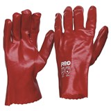GLOVES RED PVC 27CM 