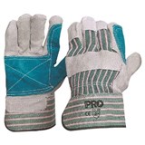 PROCHOICE GREEN  GREY STRIPED COTTONLEATHER GLOVES 